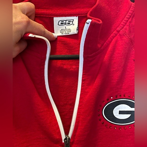 UGA Bulldog Swester Pullover with Rhinestones - size L (I’m a small and it fits) - Picture 3 of 6